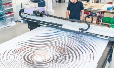 Large format printing a poster