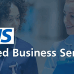 isual representation of NHS Shared Business Services, focusing on CDP Print Management solutions for the NHS.