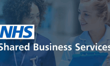 isual representation of NHS Shared Business Services, focusing on CDP Print Management solutions for the NHS.